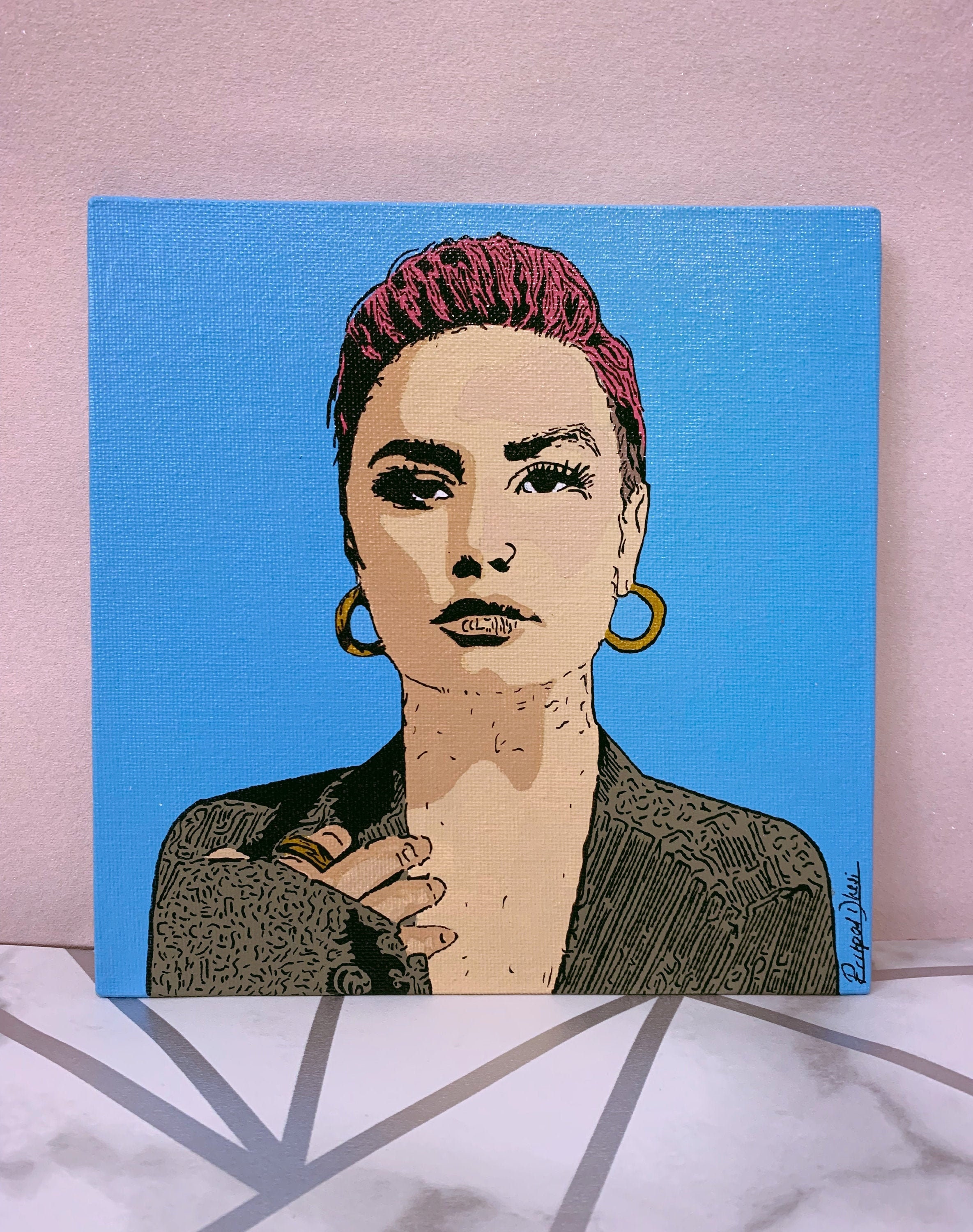 Original Demi Lovato Painting 20cm X 20cm Illustration - Etsy