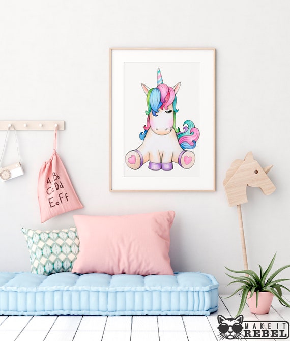 Unicorn Wall Art Unicorn Print Unicorn Art Print Unicorn | Etsy