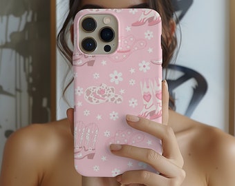 Floral Cowgirl Boots Coquette Western Telefoonhoesje iPhone 14 13 12 Pro Max Mini X Xs Xr SE Tough Case, Samsung Galaxy S20 S21 S22 Ultra