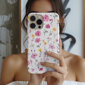 Birth Month Flower Daisy April Birthday Phone Case iPhone 14 13 12 Pro Max Mini X Xs Xr SE Tough Case, Samsung Galaxy S20 S21 S22 Ultra image 1