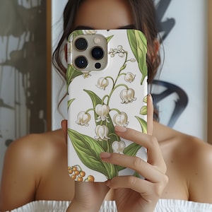 Birth Month Flower lily of the valley may Birthday Phone Case iPhone 14 13 12 Pro Max Mini X Xs Xr SE Flexi case,Galaxy S20 S21 S22 Ultra image 1