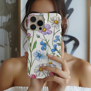 Birth Month Flower Daisy April Birthday Phone Case iPhone 14 13 12 Pro Max Mini X Xs Xr SE Tough Case, Samsung Galaxy S20 S21 S22 Ultra image 1