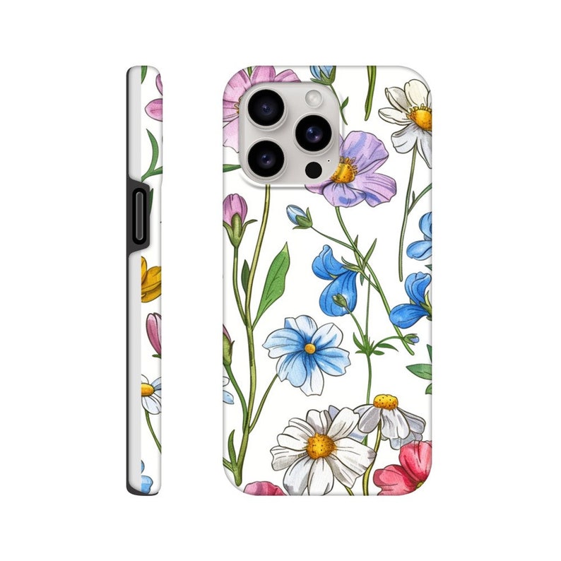 Birth Month Flower Daisy April Birthday Phone Case iPhone 14 13 12 Pro Max Mini X Xs Xr SE Tough Case, Samsung Galaxy S20 S21 S22 Ultra image 3