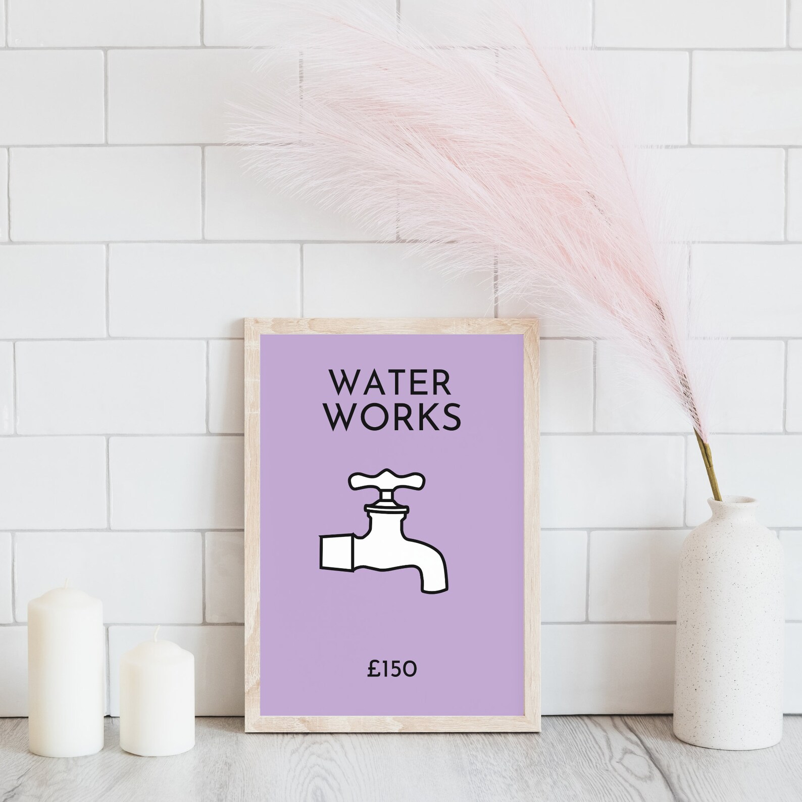 Monopoly Water Works Bathroom Printquirky Bathroom Wall Etsy