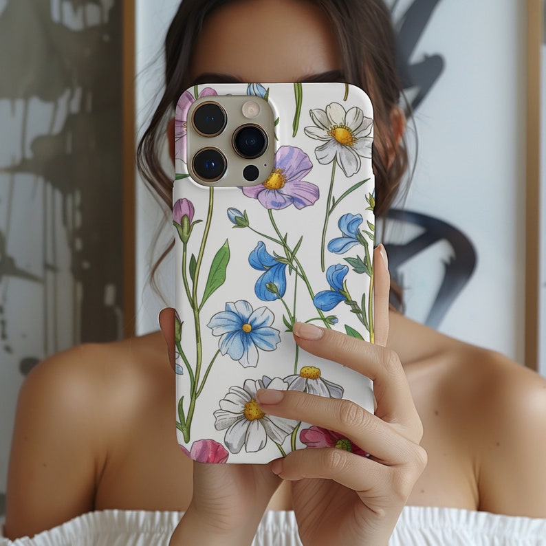 Birth Month Flower Daisy April Birthday Phone Case iPhone 14 13 12 Pro Max Mini X Xs Xr SE Tough Case, Samsung Galaxy S20 S21 S22 Ultra image 1