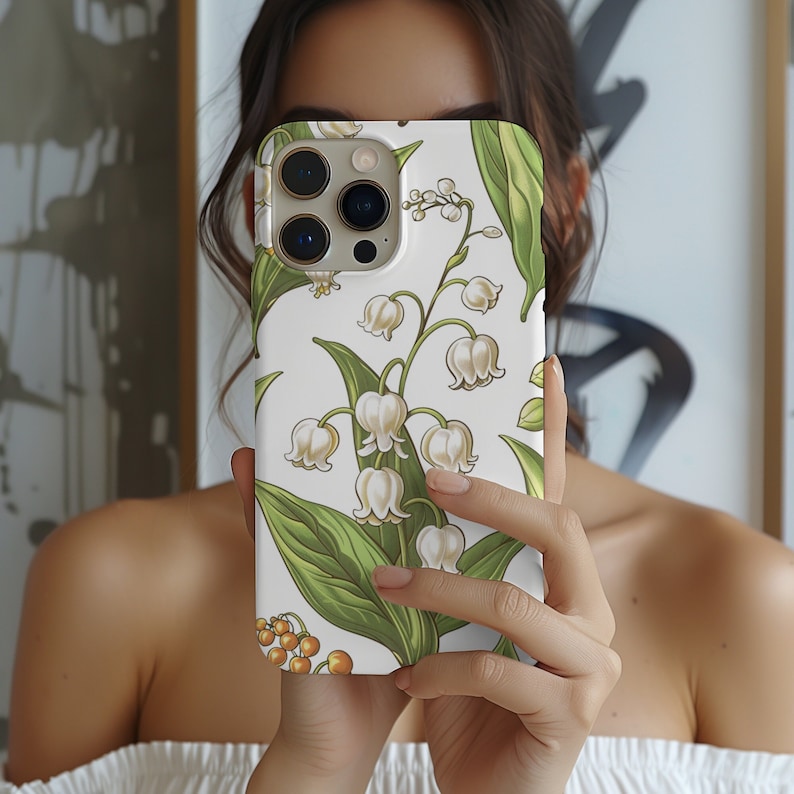 Birth Month Flower lily of the valley may Birthday Phone Case iPhone 14 13 12 Pro Max Mini X Xs Xr SE Flexi case,Galaxy S20 S21 S22 Ultra image 1