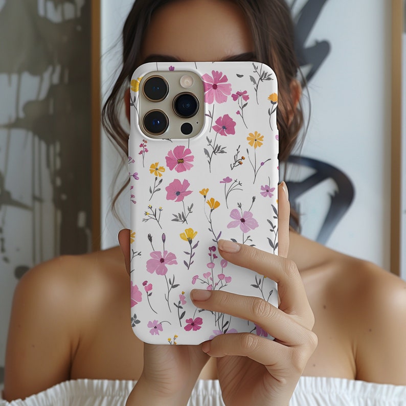 Birth Month Flower Daisy April Birthday Phone Case iPhone 14 13 12 Pro Max Mini X Xs Xr SE Tough Case, Samsung Galaxy S20 S21 S22 Ultra image 1