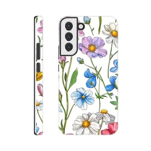 Birth Month Flower Daisy April Birthday Phone Case iPhone 14 13 12 Pro Max Mini X Xs Xr SE Tough Case, Samsung Galaxy S20 S21 S22 Ultra Galaxy S22 Plus