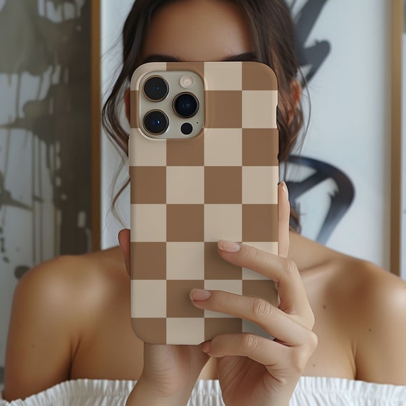 retro iced coffee checkered Phone Case iPhone 14 13 12 Pro Max Mini X Xs Xr SE Tough Case,Samsung Galaxy S20 S21 S22 Ultra Caffeine Seamless