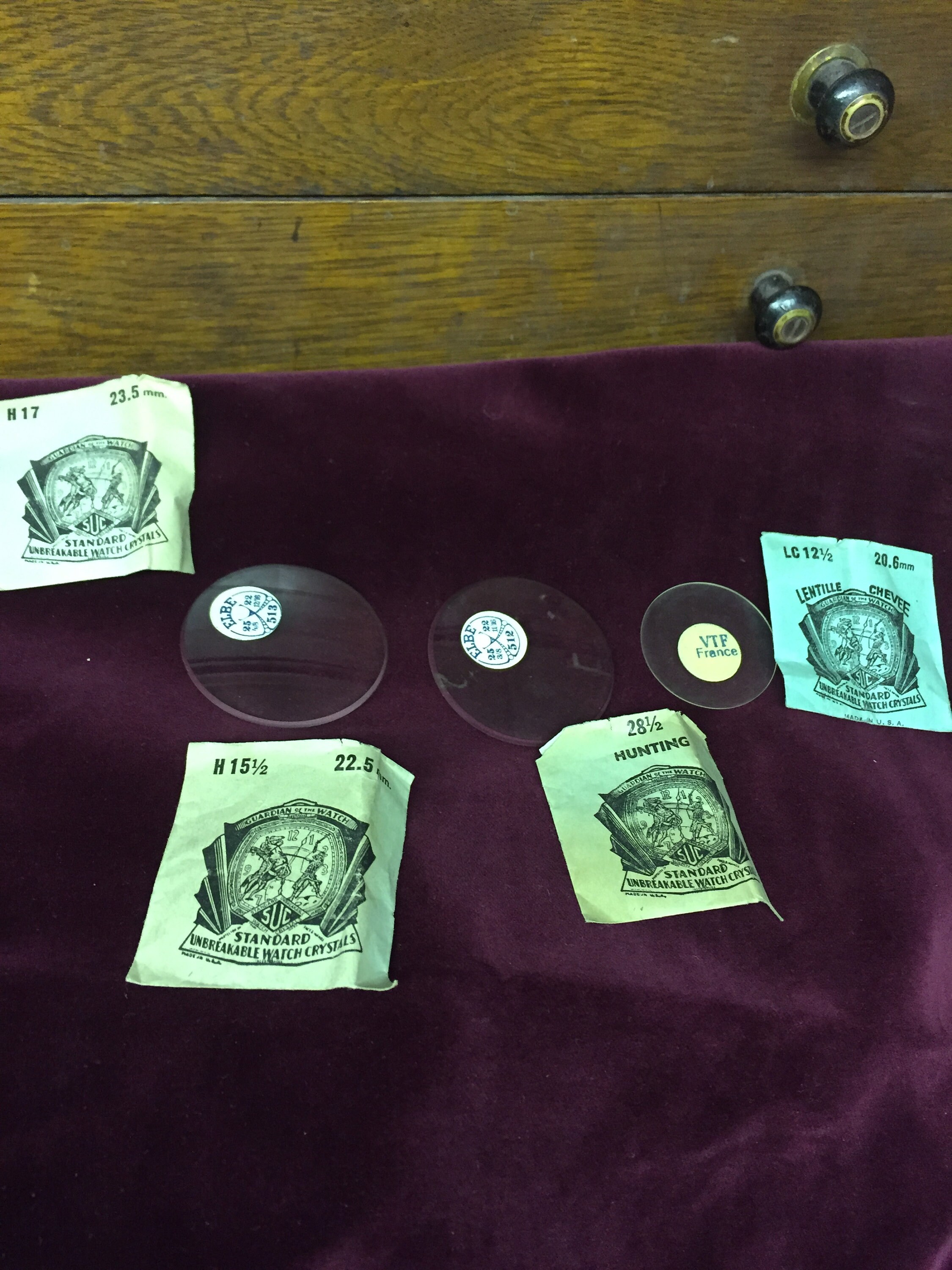 Pocket Watch Crystals, NOS, Antique, Vintage, Assorted Lots 18 for