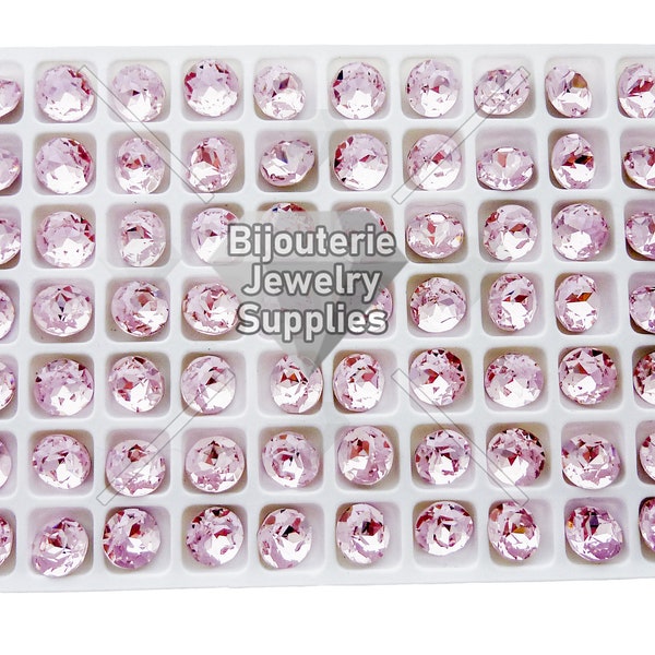 Light Rose Loose Crystals, 1088 8mm Round 39ss Foiled Back Chatons, Empty Cup Chain Crystals, Light Feminine Pink, DIY Jewelry Supplies