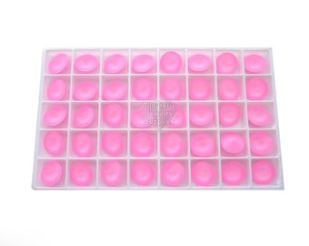 Bubble Gum Pink Lacquered Loose Crystals, 1122 12mm Round Rivoli, Opaque Pink, Pointy Top, Empty Cup Chain DIY Jewelry, Multi Pack Discounts