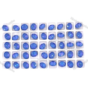 Aurora Ocean Delite Highly Faceted Foiled Back Crystals, 1088 10mm Round 45ss Chatons, Sky Sapphire Blue, DIY Cup Chain Jewelry Supplies