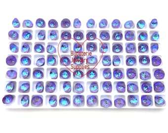 Aurora Premium Violet Delite Loose Lacquered Back Crystals, 1088 8mm Round 39ss Chatons, Empty Cup Chain Point Back, Quantity Discounts