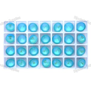 Aurora Summer Blue Delite, 1122 14mm Rivoli Round Loose Crystals, Pointed Foiled Back for DIY Cup Chain Jewelry, Multi Pack Discount