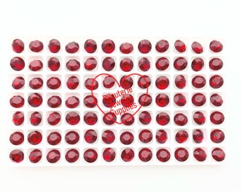 Light Siam Red, Loose Lyra Brand Crystals, Brilliant Cut 8mm Round 39ss Chatons, Foiled Back, Empty Cup Chain Crystals DIY Jewelry Supplies