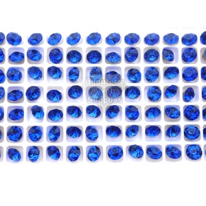 Aurora Sapphire Loose Crystals, 1088 8mm Round 39ss Chatons, Foiled Highly Faceted, DIY Empty Cup Chain Point Back, Quantity Discounts