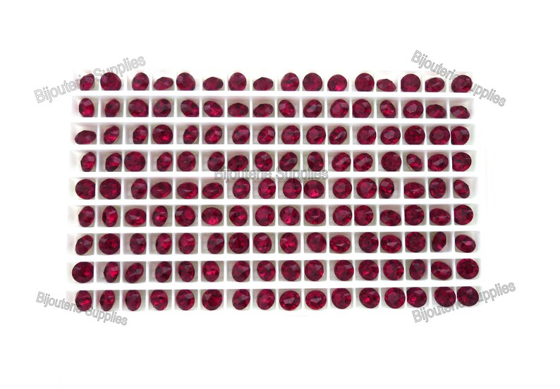 Preciosa Maxima ROYAL Ruby, Loose Crystals, 6mm 29ss Round Foiled ...