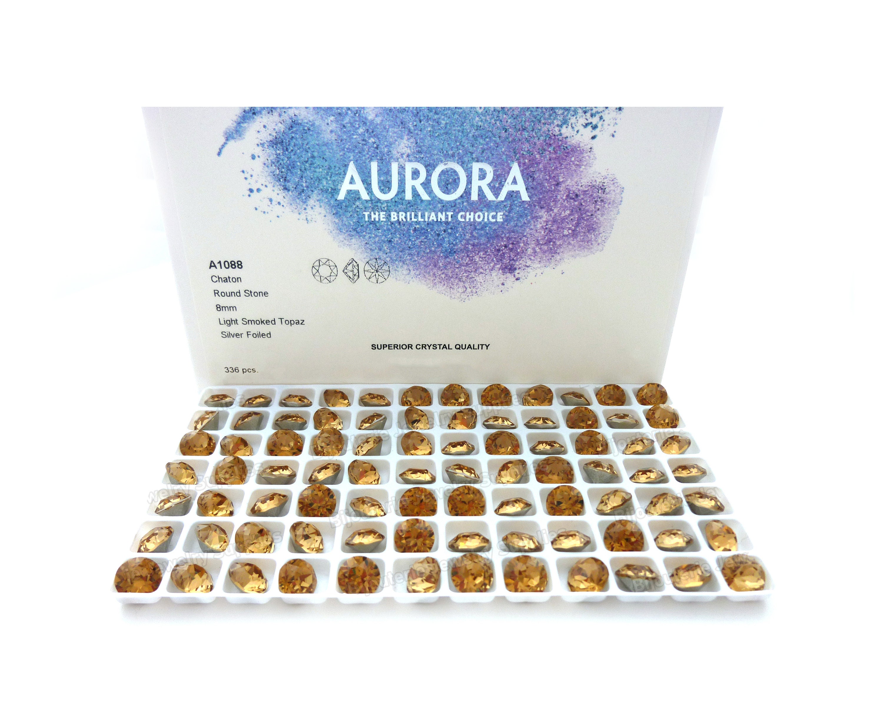 Aurora Light Smoked Topaz Loose Foiled Back Crystals, 1088