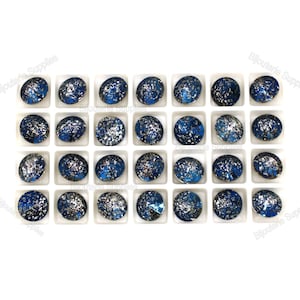 Aurora Blue Patina 1122 14mm Rivoli Round Loose Crystals, Pointed Foiled Back For setting or gluing, DIY Jewelry, Multi Pack Discount