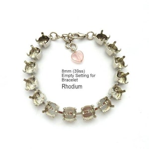 Bracelet Base For Jewelry Making, 8mm (39ss), Empty Cup Chain Setting for Swarovski Crystals 1088, Assorted finishes, Almost Finished DIY