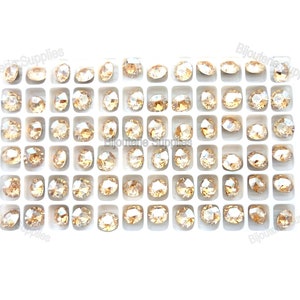 Preciosa Maxima ROYAL Crystal Golden Honey, Loose Crystals, 8mm 39ss Round Foiled Chatons, 1088 Featuring 18 Facets, Champagne, DIY Jewelry
