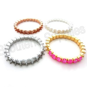 Stretch Bracelet Base for Jewelry Making, Empty Cup Chain Setting for 8mm (39ss) Crystal Chatons or Cabochons, Assorted Finishes, 24 Setting