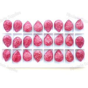Aurora Rose Ice Loose Crystals, A4320 13x18mm Fancy Pear Teardrop, Cup Chain Crystals, Speckled Pink, DIY Jewelry Supplies