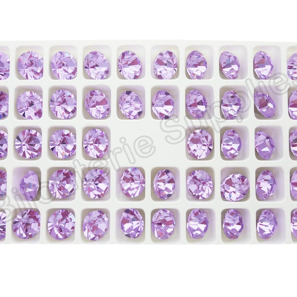 Preciosa Maxima Loose Crystal Chatons, Violet 11mm 47ss Round Foiled Back, Light Purple DIY Jewelry Supplies, Quantity Discounts