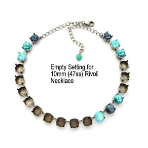 Necklace Base For Jewelry Making, Empty Cup Chain Setting for Swarovski 10mm (47ss) 1122 Rivoli or 1088, Assorted finishes, Almost Finished