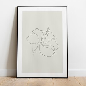 Póster: Flor de hibisco de arte lineal