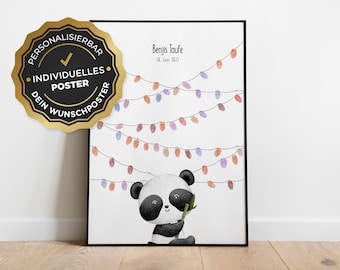 Poster: Fingerprint Panda, customizable