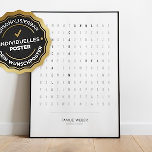 Póster: Cuadrícula de letras con nombres