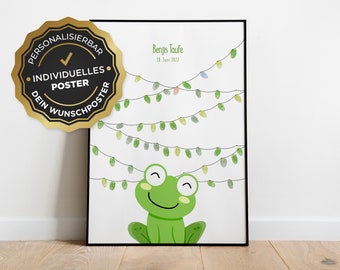 Poster: fingerprint frog, customizable