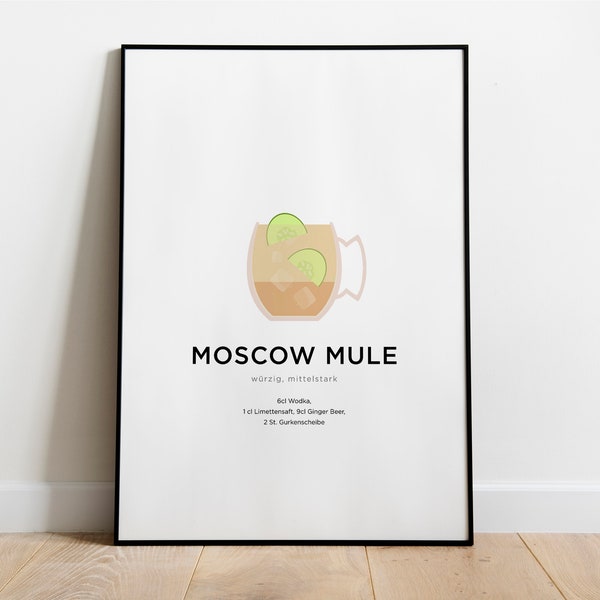 Poster: Moscow Mule Cocktail mit Zubereitung