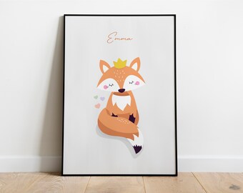 Poster: Fox personalizable for children