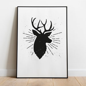 Poster: Rentier Silhouette, Weihnachten