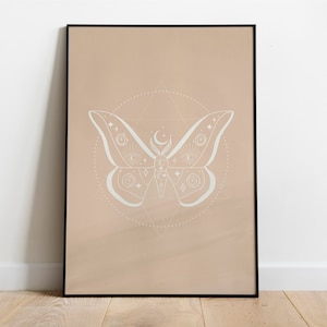 Poster: Illustrazione di una farfalla, rosato