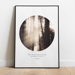 Poster: Wald im Kreis mit Zitat