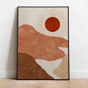 Poster: Red Sunset No. 2, beige