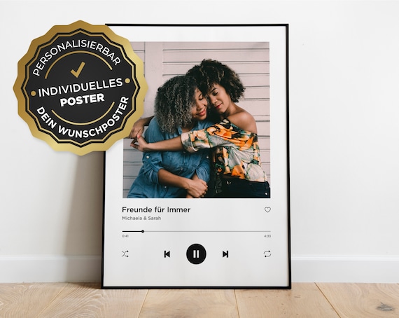 Póster: Spotify personalizado con imagen, nombre y eslogan 