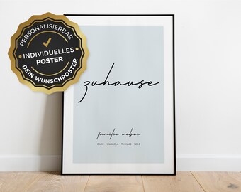 Personalizable poster: Home with family name