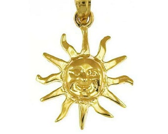 14K Yellow Gold SUN Pendant