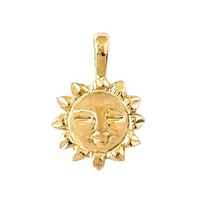 Small 14K Yellow Gold SUN Pendant Charm