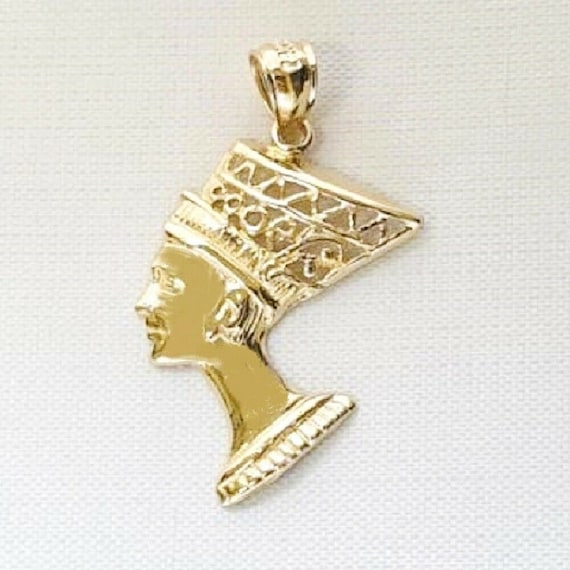 Queen nefertiti 14k gold necklace deals