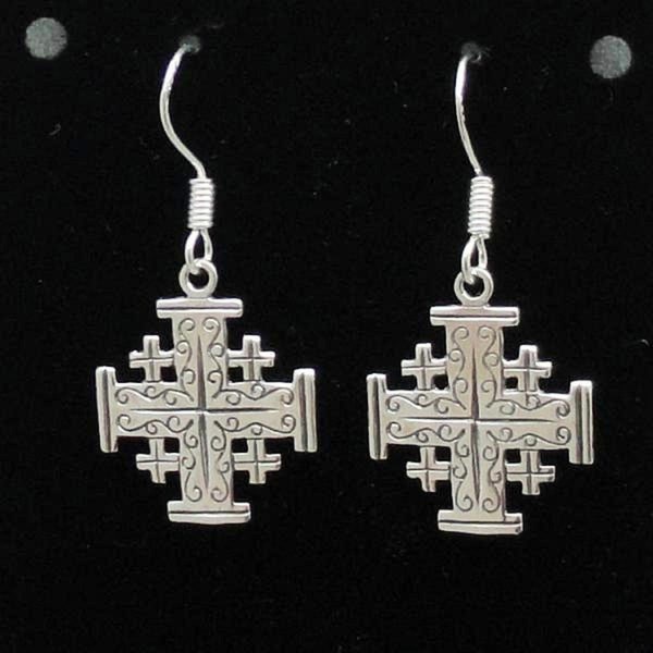 Cross of Jerusalem Earrings Etsy