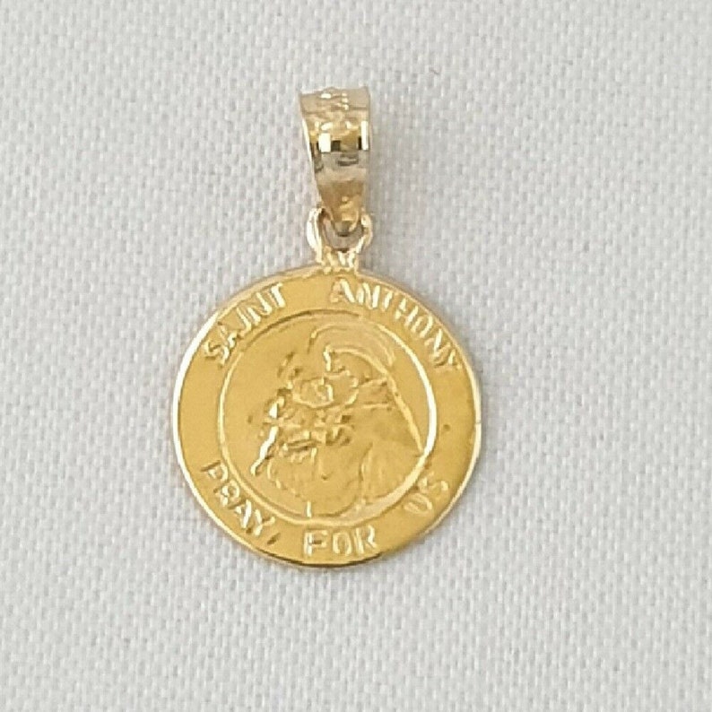 14K Yellow Gold outlets Saint Anthony Pray For Us Pendant