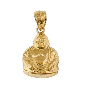 14K Yellow Gold Buddha Pendant