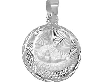 925 Sterling Silver Necklace w/ Baptism Pendant Charm