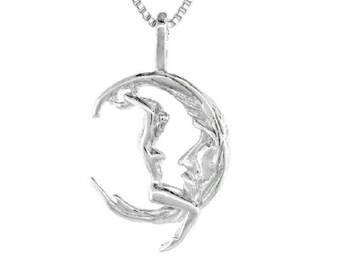 925 Sterling Silver Necklace W/ Moon 